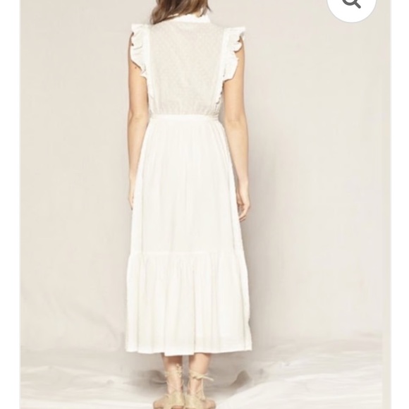 Outerknown Canyon Cotton Floral Maxi Size M Blue White Ditzy Tiered Dress Size M - Picture 12 of 13